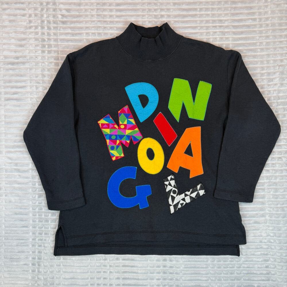 Vintage 90s Modigliani Black Unisex Boxy Sweatshirt Sz Medium
